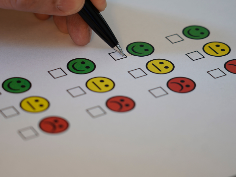 checking box on sad or happy face (student surveys post)